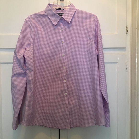 Lands End lilac check shirt - Picture 2 of 2